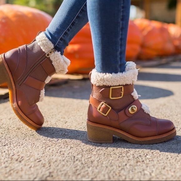 Coach Shoes - Coach Preston Brown Leather Ankle Boots 6.5